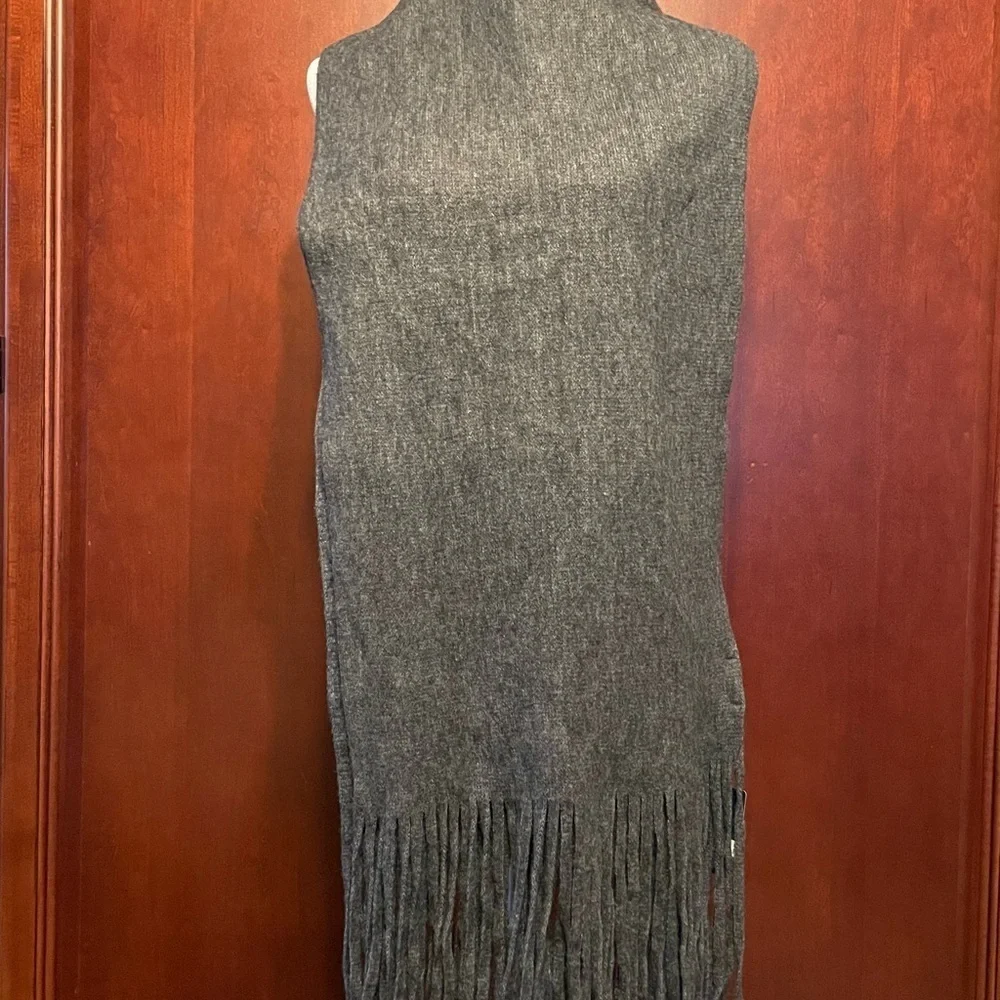 Lucky Brand Unisex Gray Oversized Cozy Fringe Scarf NWT